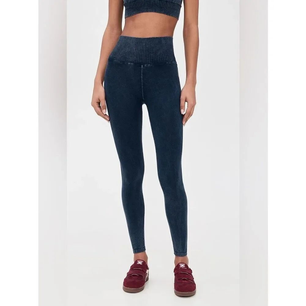 Free People Dark Navy High-Waist Leggings